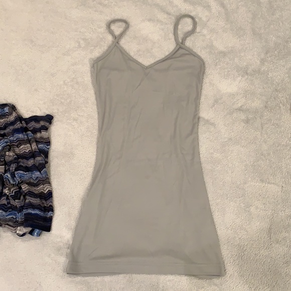 Guess knitted Dress XS Fitted Petite Blue grey striped with grey slip - Picture 5 of 9